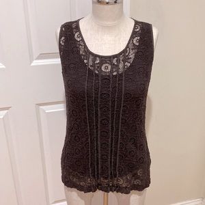 Black Label by Chico’s Brown Sleeveless Top